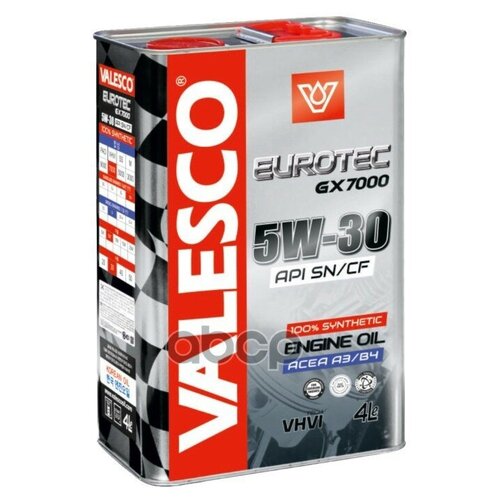 Масло Моторное Valesco Eurotec Gx 7000 5w-30 Api Sn/Cf Синтетическое 4л VALESCO арт. 307157H