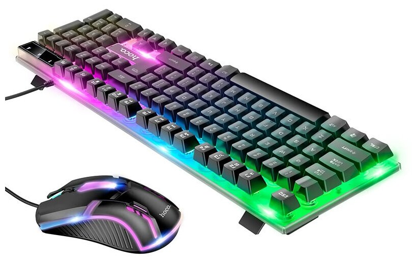 Набор проводной игровой Hoco GM18 клавиатура+мышь подсветка EN / RU
