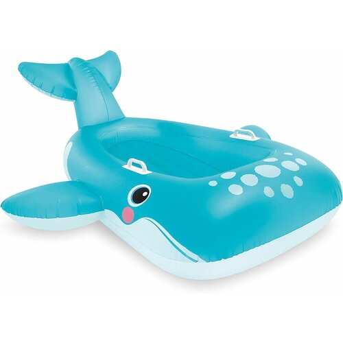 Надувная игрушка-наездник 168х140см Синий кит с ручками, до 40кг, от 3 лет