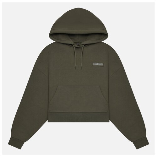 фото Женская толстовка napapijri b-morgex hoodie оливковый, размер l