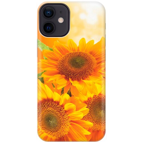 фото Re:pa накладка transparent для apple iphone 12 mini с принтом "три подсолнуха"