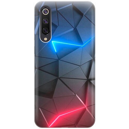 фото Ультратонкий силиконовый чехол-накладка для xiaomi mi 9 se с принтом "графитовые грани" gosso