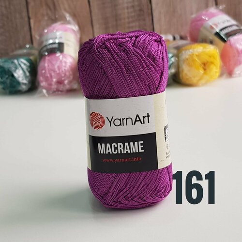 Пряжа YarnArt Macrame 90 г, 130 м 100% полиэстер 161 Фуксия, 3 шт техника вязания крючком