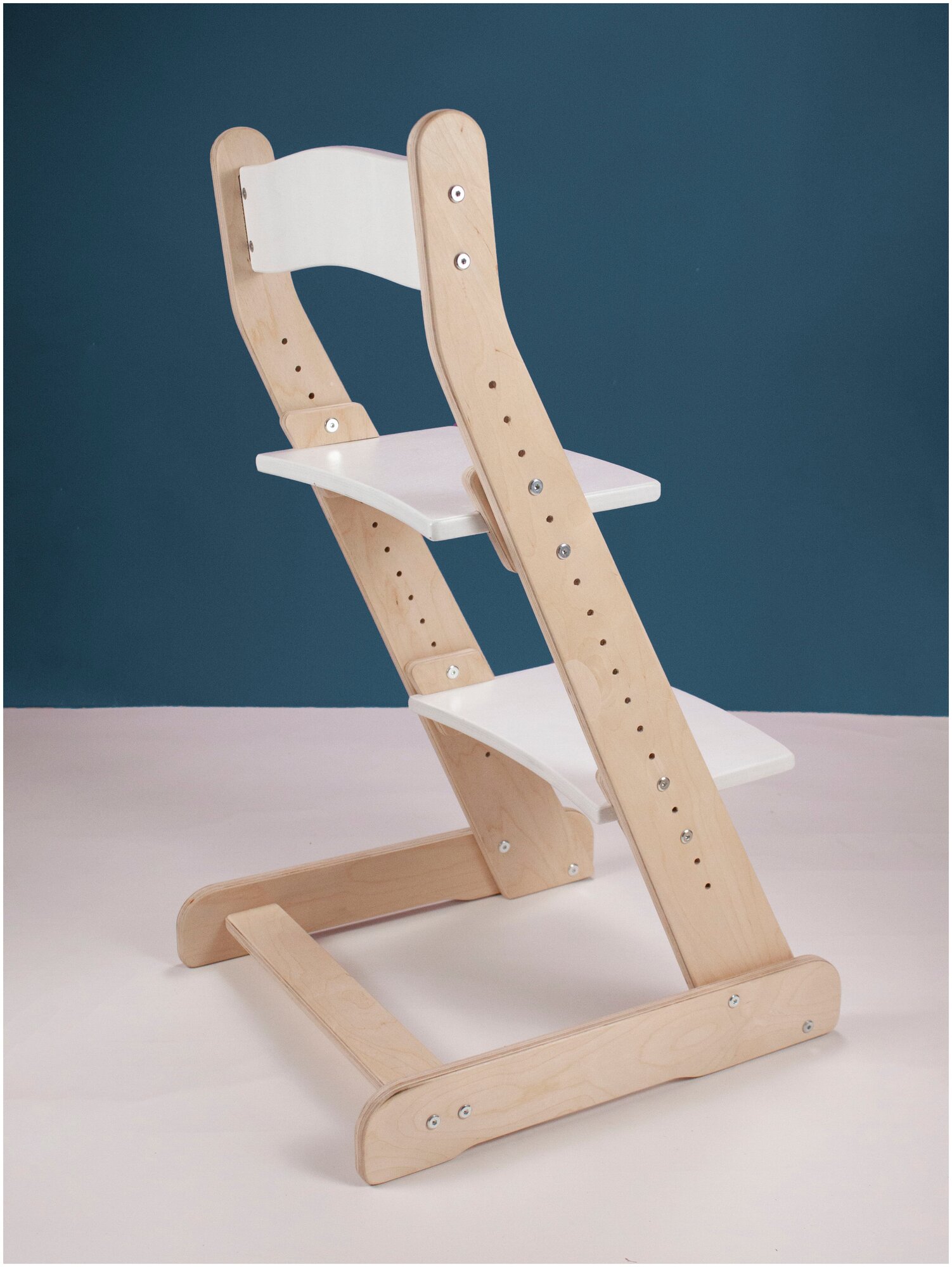 Растущий регулируемый стул CATBIRD, материал береза, цвет белый, толщина 15 мм - фотография № 7