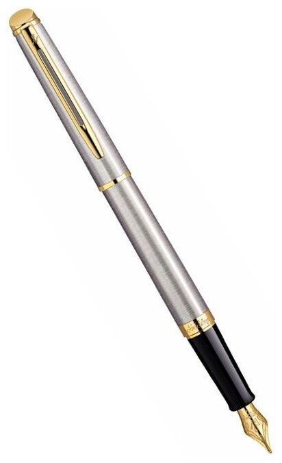 Waterman S0920310 Перьевая ручка waterman hemisphere essential, stainless steel gt (перо f)