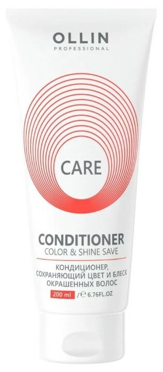 Кондиционер, сохраняющий цвет и блеск окрашенных волос Ollin color and shine save conditioner 200 мл