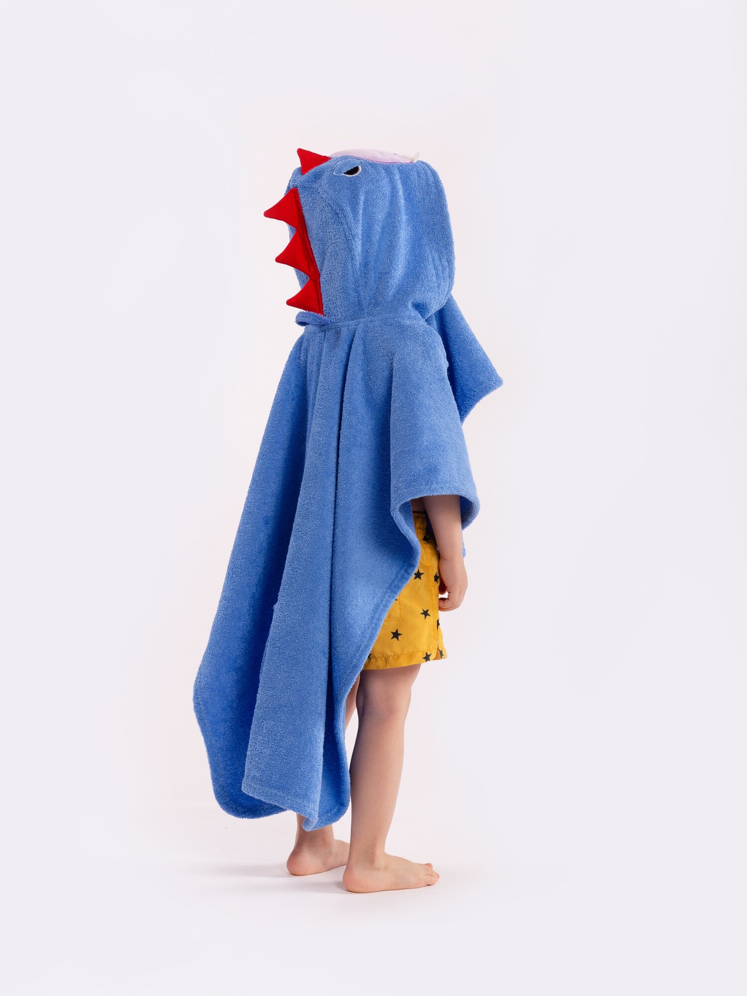Полотенце-пончо Fluffy Bunny Дракон, цвет Синий, Размер 132Х67см, 100% хлопок, 380гр/м2 - фотография № 4