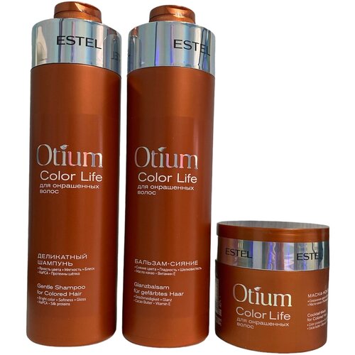 estel professional маска для волос окрашенных коктейль otium color life 300 мл 2 шт ESTEL OTIUM COLOR LIFE Набор для окрашенных волос, шампунь 1000 мл + бальзам 1000 мл + маска 300 мл