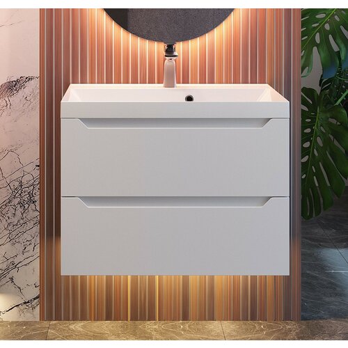 Тумба c раковиной аквакрафт Violetta 60 для ванной комнаты, подвесная, белая.