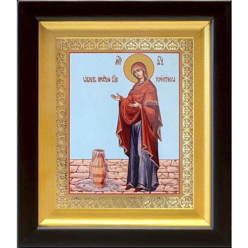 икона из селенита божией матери геронтисса Икона Божией Матери Геронтисса, киот 14,5*16,5 см