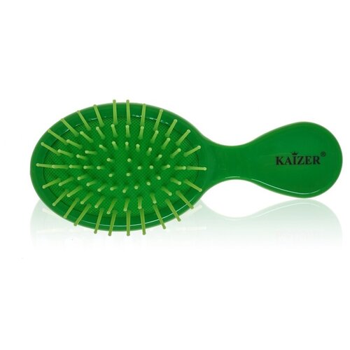 Расческа Kaizer компактная массажная, пластиковые зубцы, 75 мм, цвет зеленый компактная массажная расческа kaizer черный 1 шт