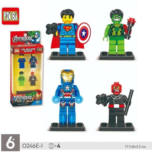 Минифигурки Мстители / AVENGERS конструктор PIN BA / 4 шт в наборе