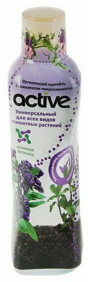 Удобрение органоминеральный коктейль Active Цветочное, для всех комнатных растений, 0.5 л