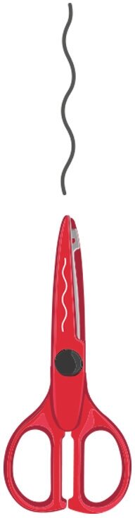 Ножницы фигурные MILAN "ZIGZAG" 16 см, пластиковые ручки цвет красный - фото №2