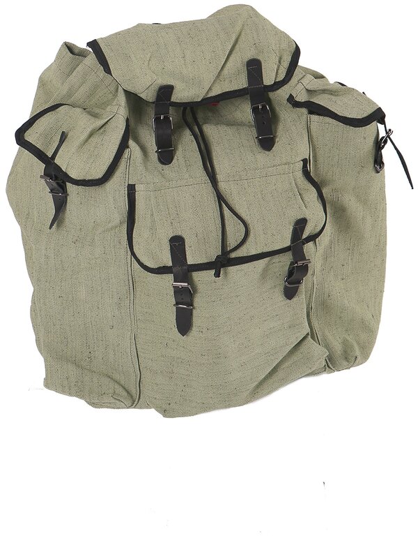 Рюкзак туристический походный джутовый с кожаными элементами 35л