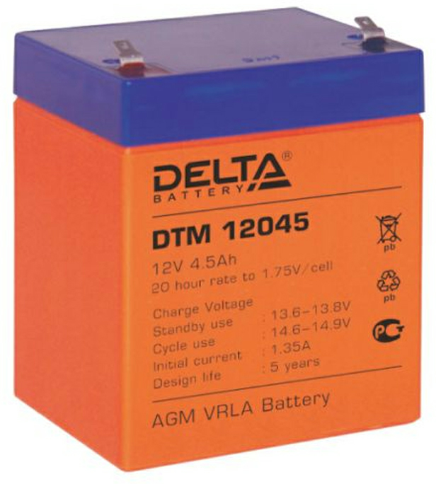 Аккумуляторная батарея DELTA Battery DTM 12045 12В 45 А·ч