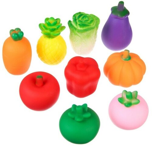 Набор игрушек для ванны Овощной набор, с пищалкой, 9 шт 1 шт