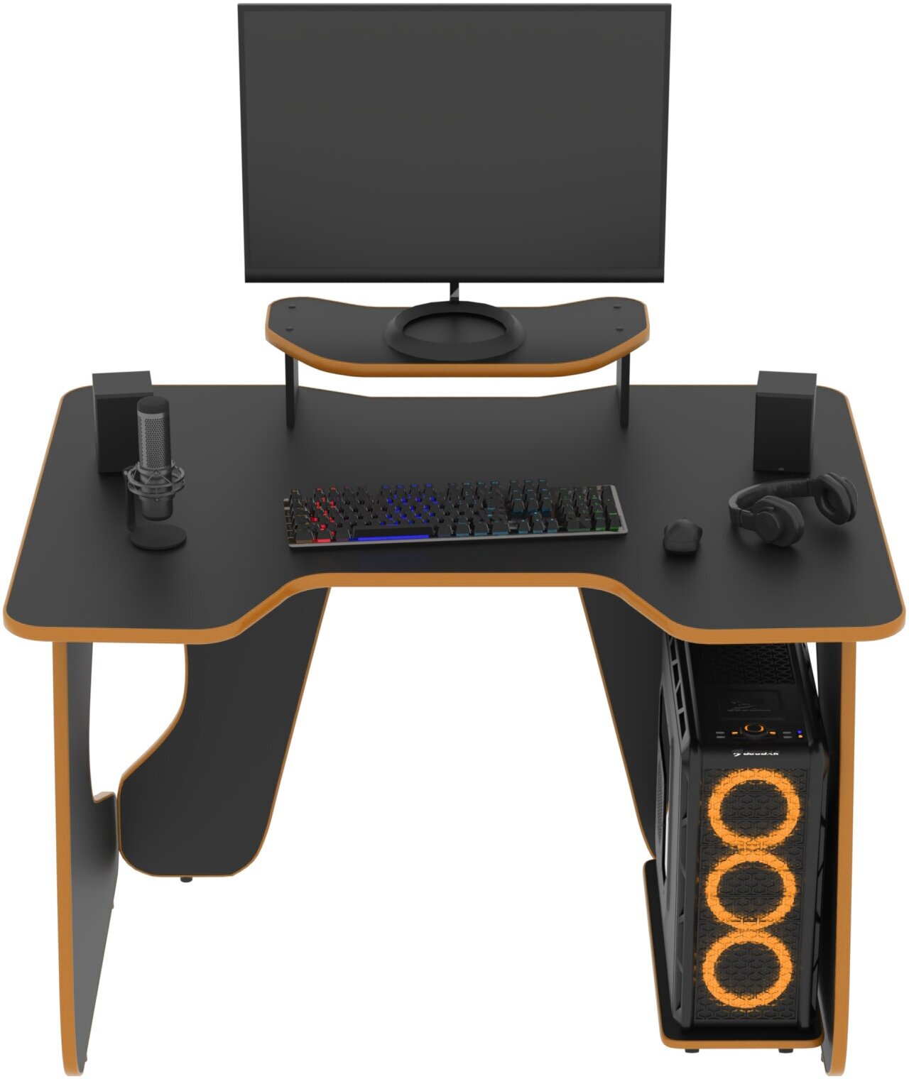 Геймерский игровой компьютерный письменный стол легион черный/оранжевый - фотография № 8