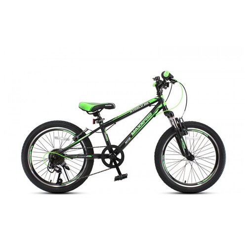 фото Велосипед maxxpro steely 20 чёрно-зелёный