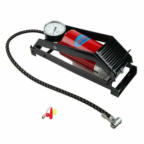 Насос ножной автомобильный трек красный 1170₽