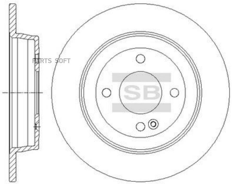 Тормозной диск (зад.) Hi-Q на Хендай Солярис / Киа Рио 3 (Sangsin SD1087) ZISD1087