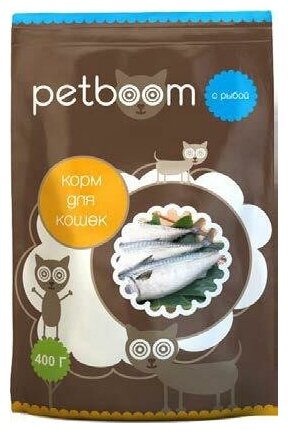 «PetBoom» корм сухой для взрослых кошек с рыбой