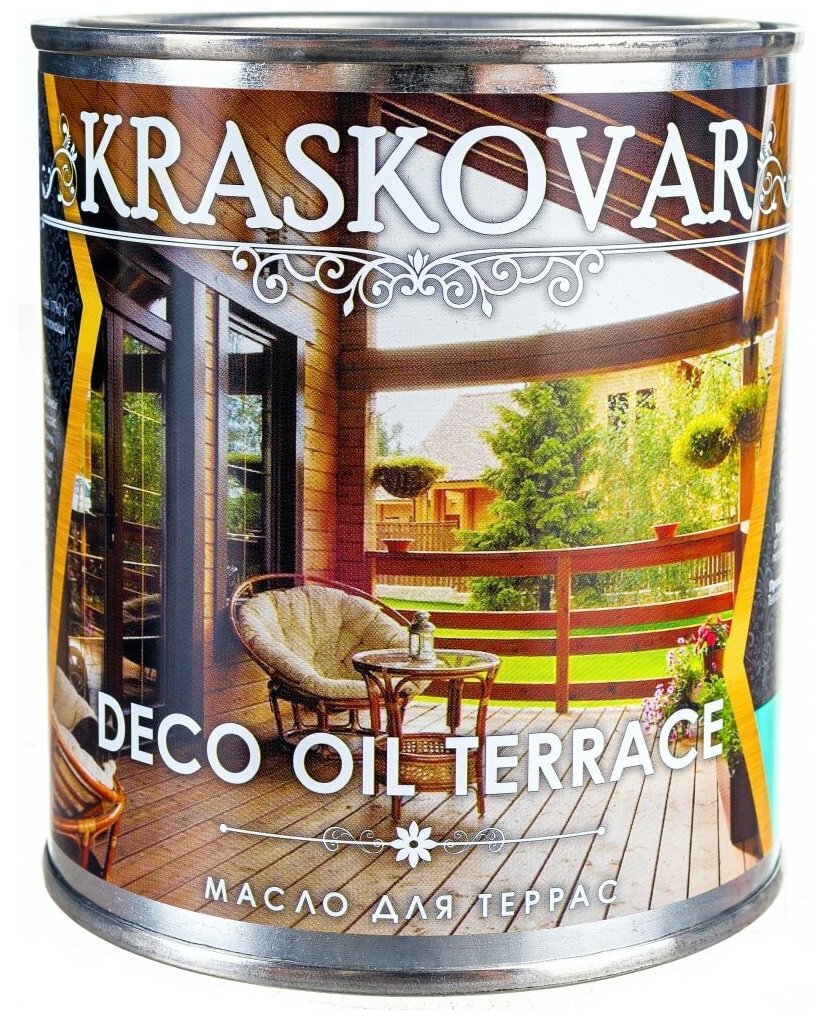 Масло для террас Kraskovar Deco Oil Terrace Орех 0,75 л 1124 - фотография № 2