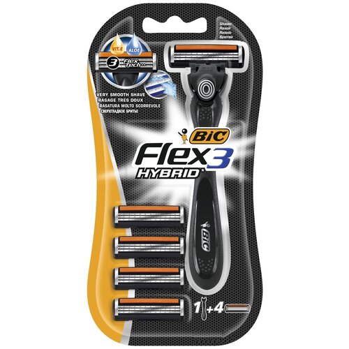 Бритва BIC Флекс 3 Гибрид 8930162 станок бритвенный bic flex 3 hybrid 2 кассеты