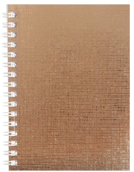 Hatber Записная книжка А6, 80 листов на гребне METALLIC, обложка бумвинил, золото