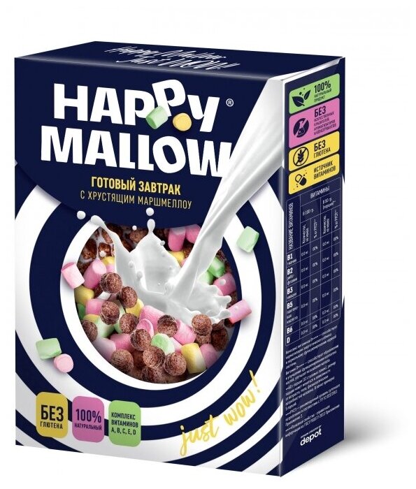 Сухие завтраки Happy Mallow с зефиром 240 гр - фотография № 4