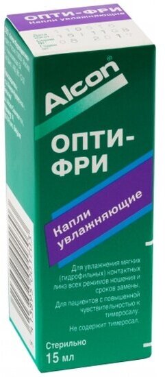 Opti-Free увлажняющие гл. капли фл., 15 мл, 15 мл, 25 г, 1 шт.