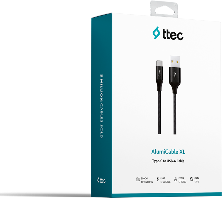 Кабель ttec Alumi USB-A - Type-C (2DK23) только для зарядки