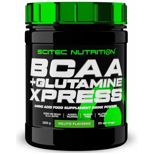 BCAA Scitec Nutrition BCAA + Glutamine Xpress, мохито, 300 гр. bcaa alex fedorov nutrition bcaa 7500 банан 300 гр