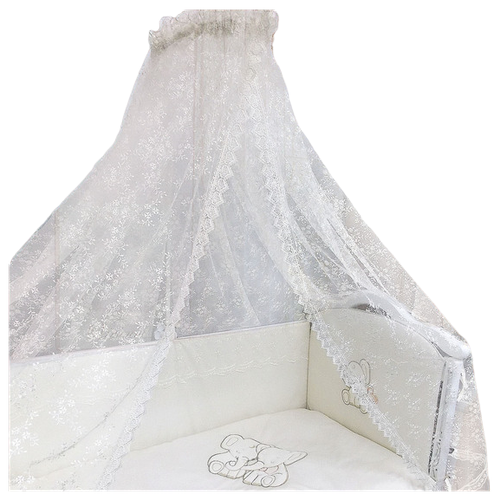 mosquitall сетка защитная на детскую кроватку Балдахин кружевной в детскую белый (ЮШС-25) ПА