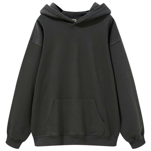 Худи MOSH, силуэт свободный, размер S, серый, черный