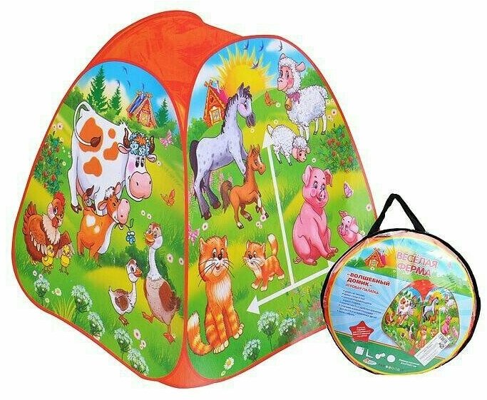 Палатка игровая Играем вместе, детская Веселая ферма (в сумке) - фото №5