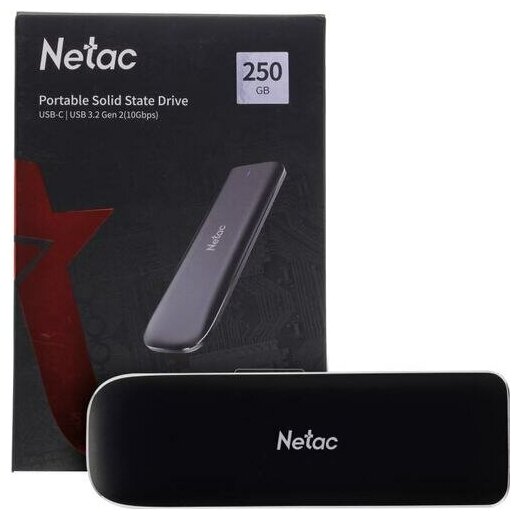 Твердотельный накопитель Netac External ZX 250Gb Black NT01ZX-250G-32BK