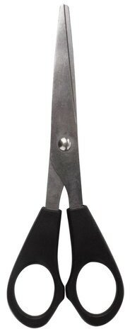 Ножницы STAFF Basic 140 мм, чёрные, ПВХ чехол с европодвесом, 235458