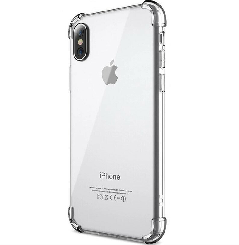 Чехол накладка для Apple iPhone XS Max силиконовый с защитными бортами прозрачный с усиленными углами с защитными бортами, усиленный