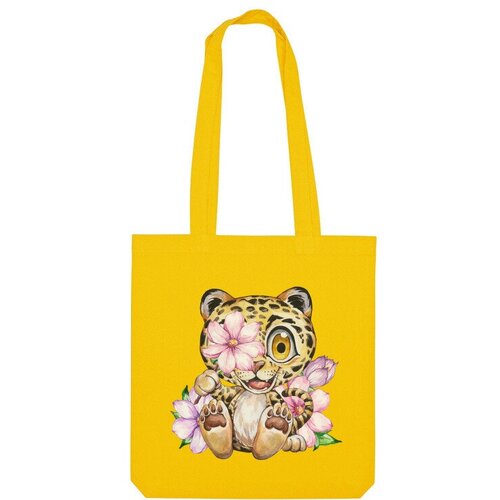 Сумка шоппер Us Basic, желтый сумка кошачьи цветы красный