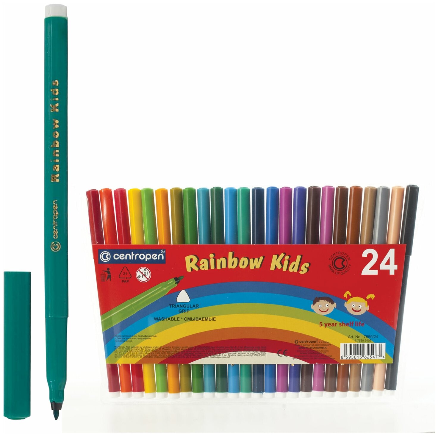 Фломастеры Centropen Rainbow Kids 24 цвета - фото №6