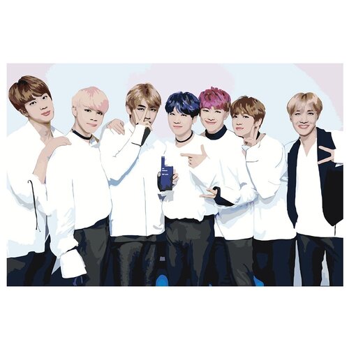 Картина по номерам «Корейская K-POP группа BTS 3», 40x60 см, Живопись по Номерам