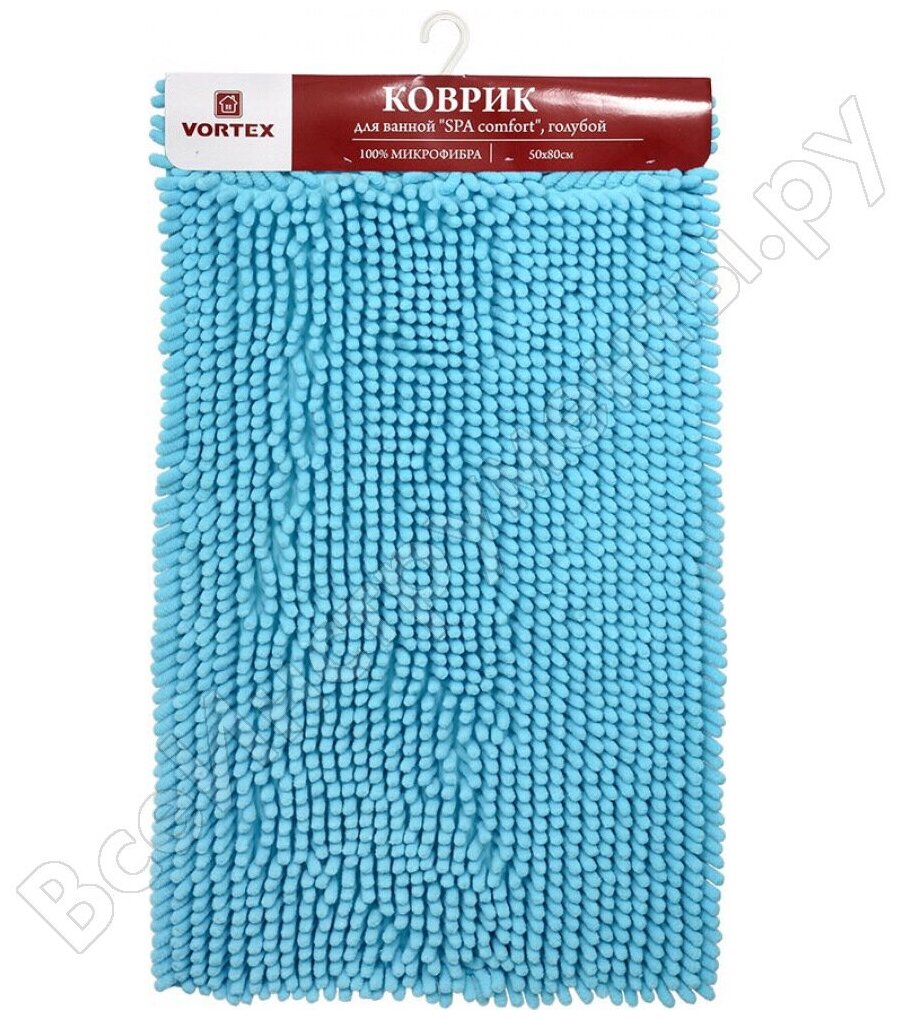 Коврик VORTEX Spa comfort 50x80 см голубой - фотография № 8