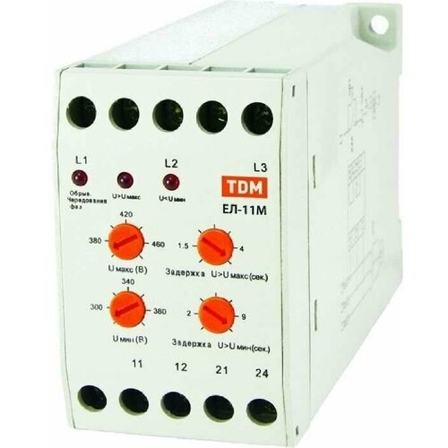 реле контроля напряжения ел 11м 3х380в sq1504 0014 Реле контроля фаз TDM ЕЛ-11М-3х380В (1п-контакт)