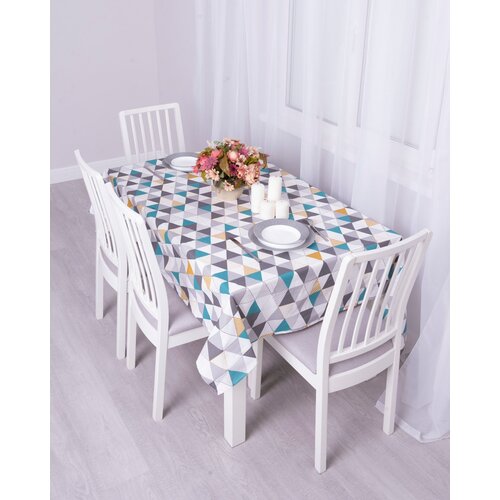 Скатерть на стол хлопок, Вселенная текстиля, № 3086-3 Голд, 120х150 см, Рогожка, Подарок на 8 марта, Подарок для мамы и бабушки