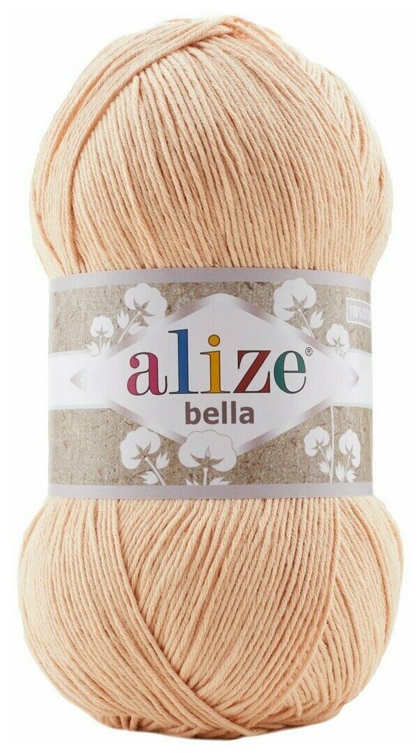 Пряжа Alize Bella (Белла) 417 телесный 100% хлопок 100г 360м 2шт