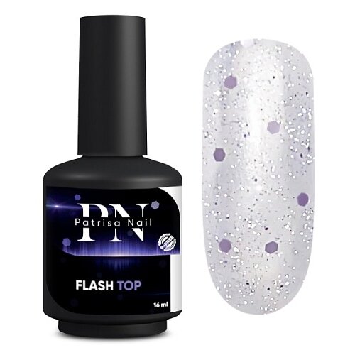 Patrisa Nail Верхнее покрытие Flash Top, прозрачный, 16 мл patrisa nail верхнее покрытие silicone top прозрачный 8 мл