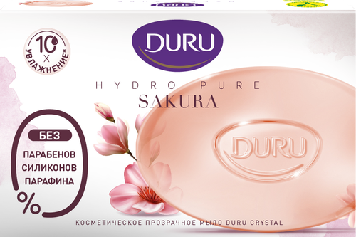 DURU Мыло кусковое Hydro Pure Sakura цветы, 106 г