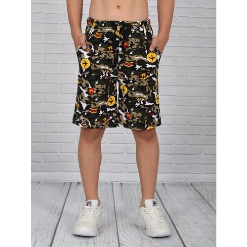 фото Шорты lidэко шорты для мальчика с надписями, размер 68/158, желтый, белый