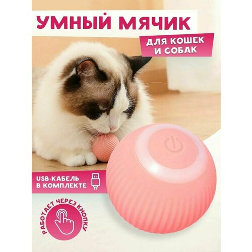 Интерактивная игрушка для кошек собак котят щенков Умный мячик вращающийся на 360 градусов мяч USB заряжаемый светодиодная подсветка